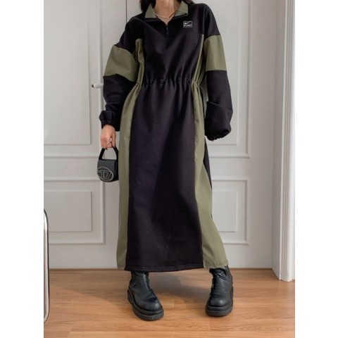 나이키 X 스투시 기모 배색 스트링원피스 (2color) -20467