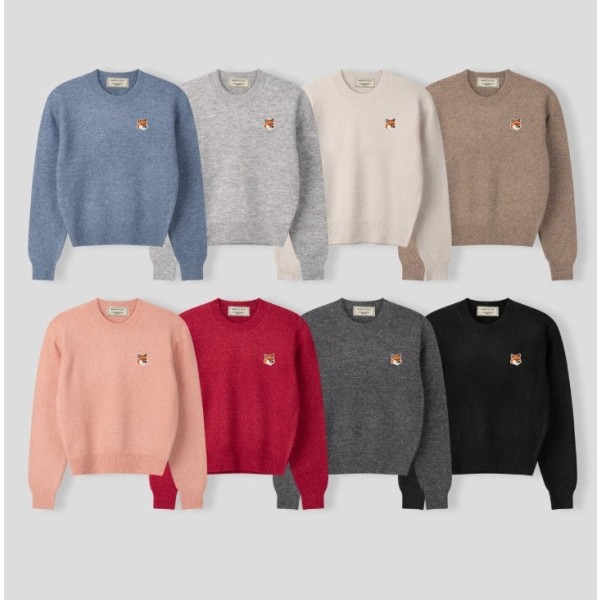 메종키츠네 여성 에어울 라운드넥 니트 (8color)-레플리카 사이트 쇼핑몰