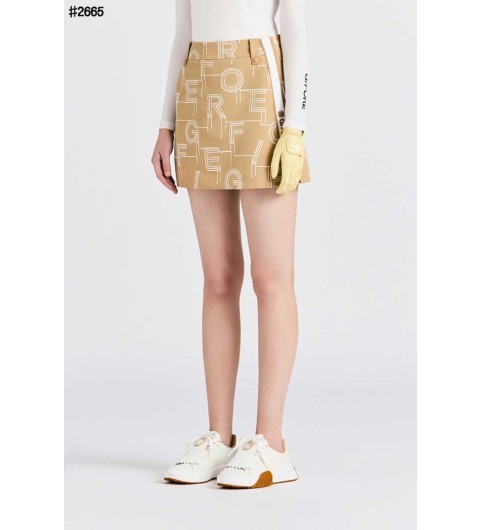 지포어 여성 로고 플레이 시어서커 A 라인 스커트 - 2 Color