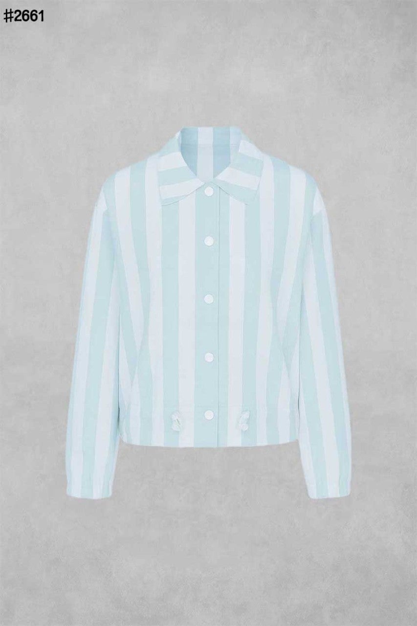 지포어 여성 경량 우븐 스트라이프 셔켓 - 2 Color