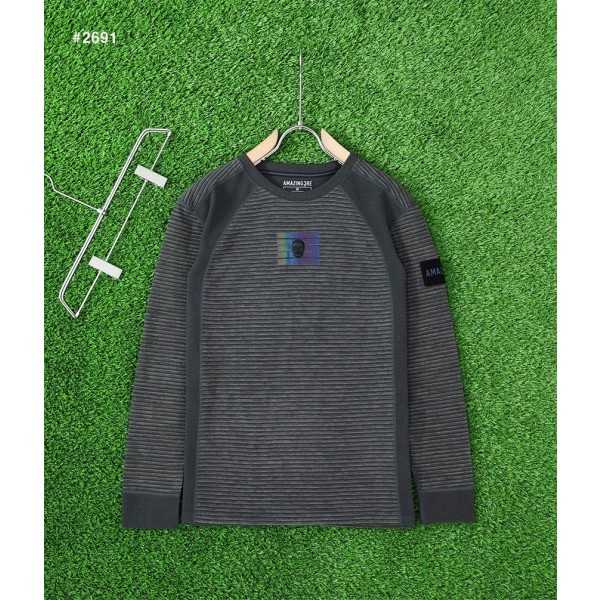 어메이징크리 아코디오 스트라이프 플리스 라운드 티셔츠 - 2 Color-레플리카 사이트 쇼핑몰