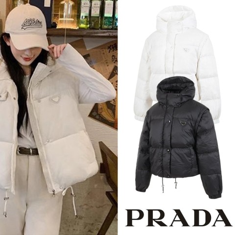 *기획특가* 프라다 클래식 트라이앵글 후드 덕다운 멀티 패딩 (3color) -100%오리털-