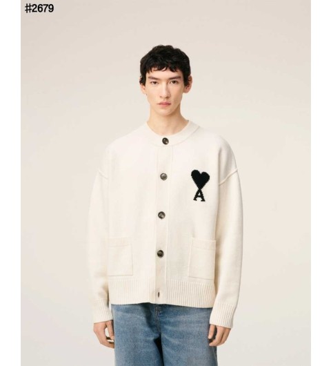 아미 드 꾀흐 블랙 하트 울 자카드 가디건