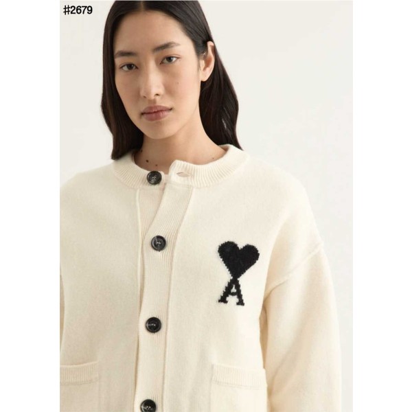아미 드 꾀흐 블랙 하트 울 자카드 가디건-레플리카 사이트 쇼핑몰