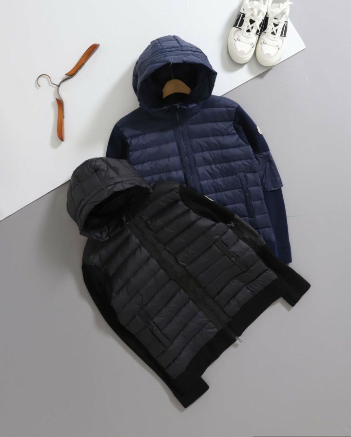 몽클레어 로고 패치 울 니트 패딩자켓 - 2 Color