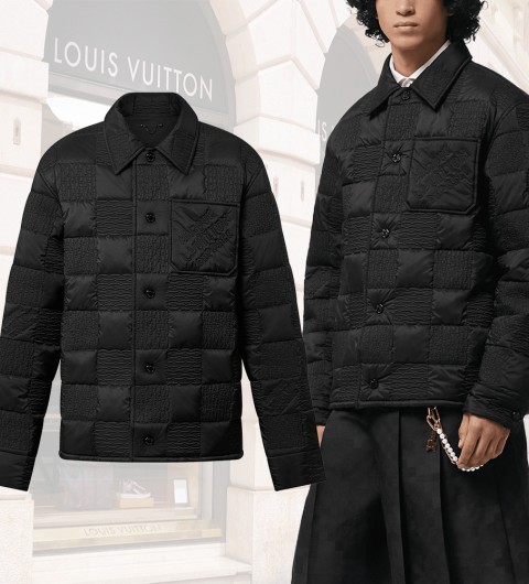 루이비통 다미에 퀄팅 패딩 셔츠 자켓