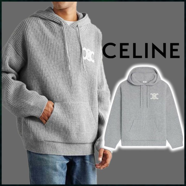 셀린느 후드 스웨터 리브드 울 니트-레플리카 사이트 쇼핑몰