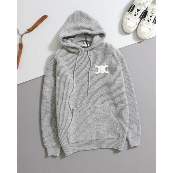 셀린느 후드 스웨터 리브드 울 니트-레플리카 사이트 쇼핑몰