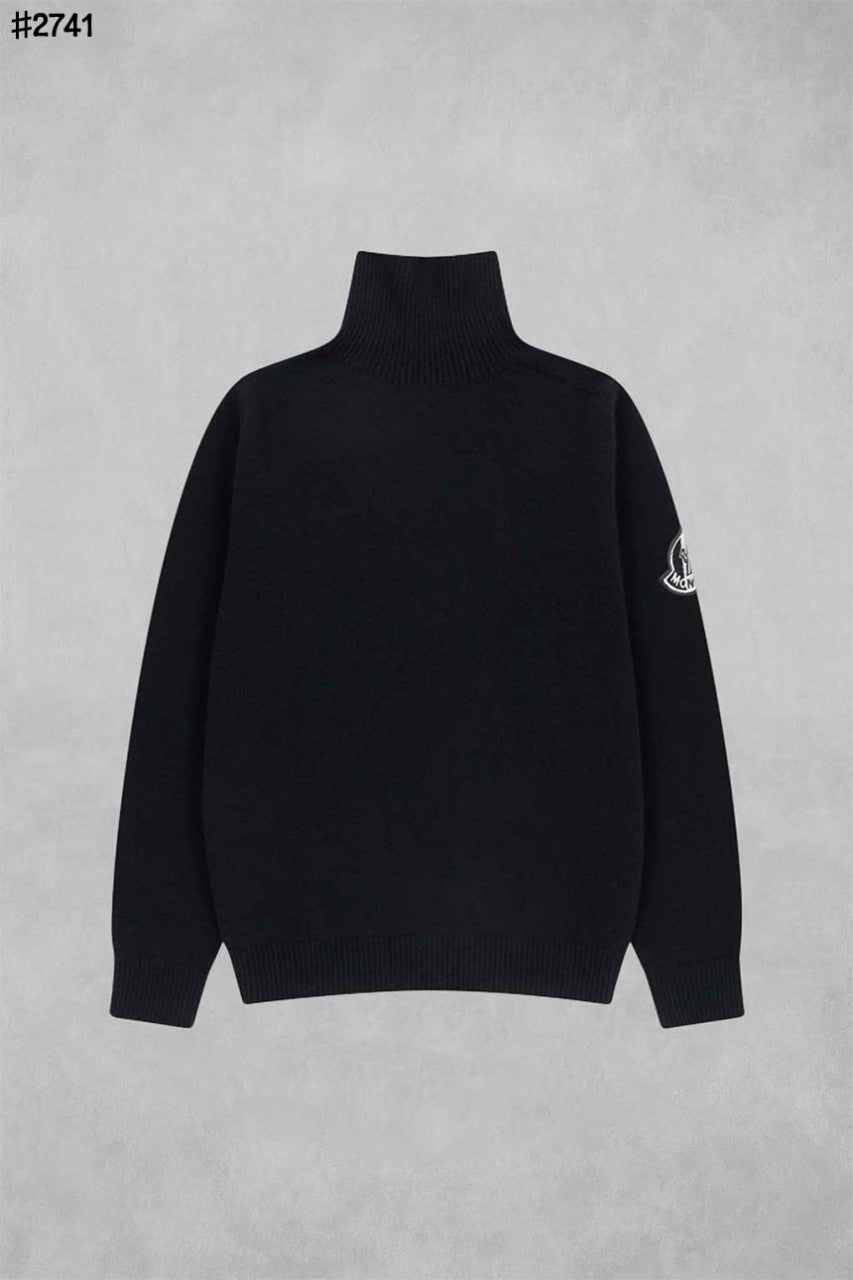 몽클레어 모티프 빅 암로고 패치 베이직 터틀넥 니트 풀오버