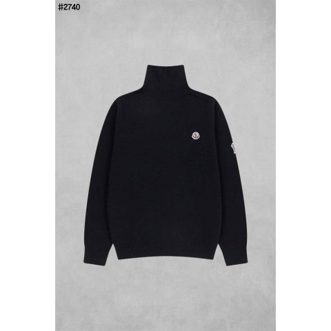 몽클레어 모티프 스몰 로고 패치 베이직 터틀넥 니트 풀오버