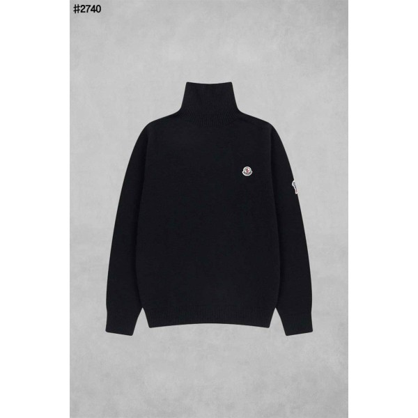몽클레어 모티프 스몰 로고 패치 베이직 터틀넥 니트 풀오버-레플리카 사이트 쇼핑몰