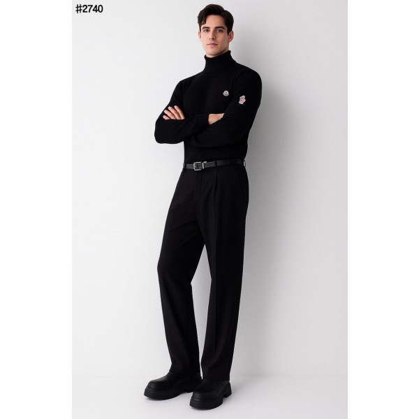 몽클레어 모티프 스몰 로고 패치 베이직 터틀넥 니트 풀오버-레플리카 사이트 쇼핑몰