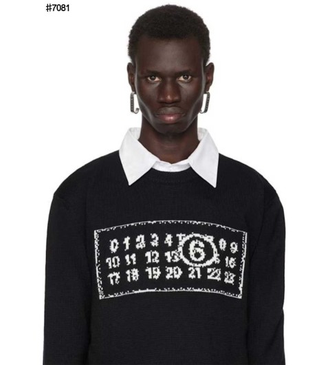 메종 마르지엘라 MM6 넘버링 자카드 울 니트 풀오버