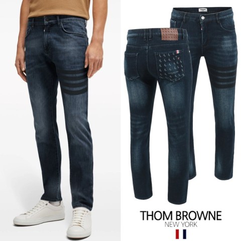 톰브라운 블랙4바 도그 멀티그래픽 융기모 슬림진