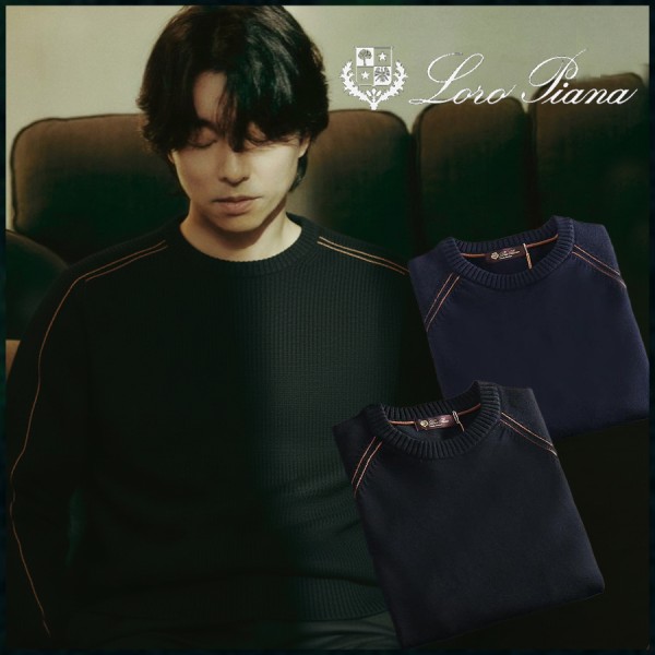 로로피아나 스티치포인트 와펜로고 울라운드 니트 - 2 Color-레플리카 사이트 쇼핑몰