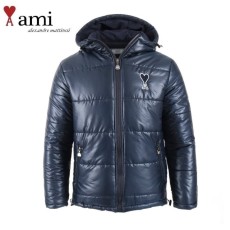 AMI 아미 로고 패치 후드 패딩
