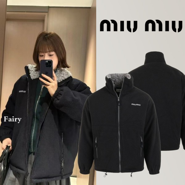 미우미우 레터링 로고 플리스 다운 재킷 (100%오리털)-레플리카 사이트 쇼핑몰