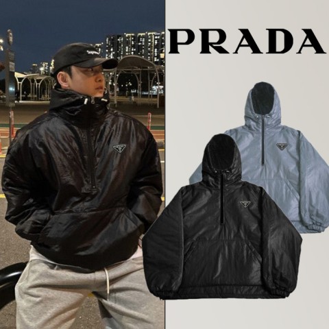 프라다 글로시 반집업 안노락 패딩 (2color) -20491