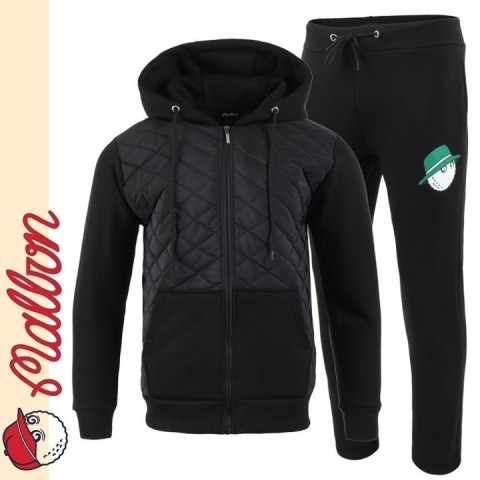 말본 다이아 패딩 로고 후드집업 셋업