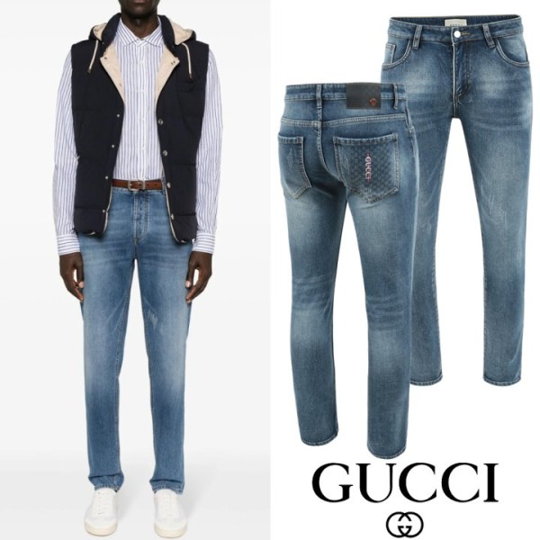 구찌 자가드 버티컬 자수 융기모 슬림진-레플리카 사이트 쇼핑몰