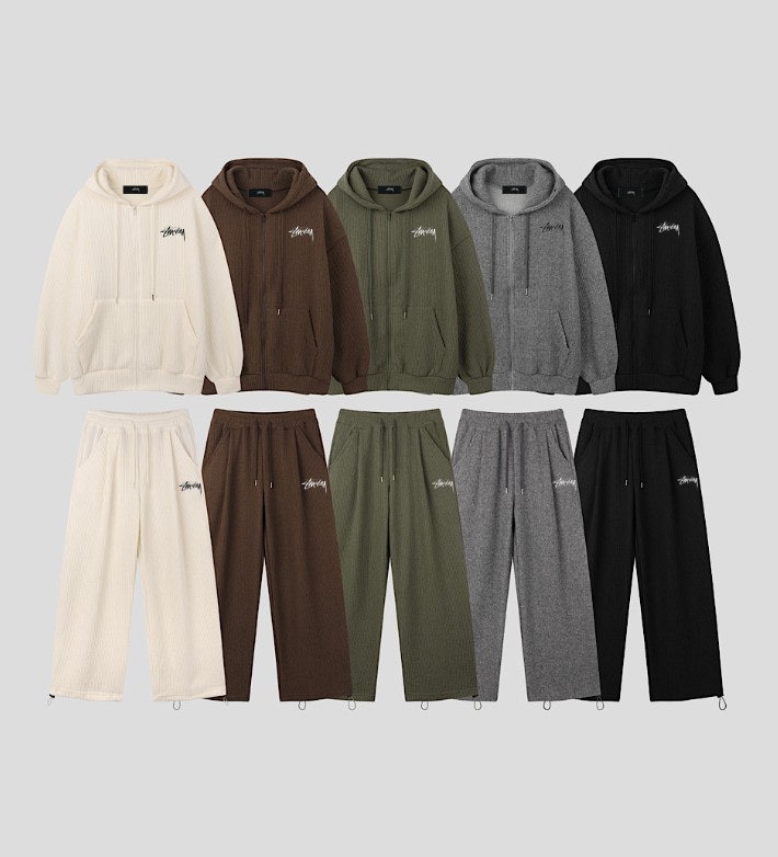 스투시 골지 후드 집업 세트(남자) 5color -20503