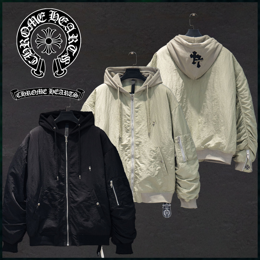 크롬하츠 크로스 래더패치 MA1 후드 패딩 자켓 - 2 Color