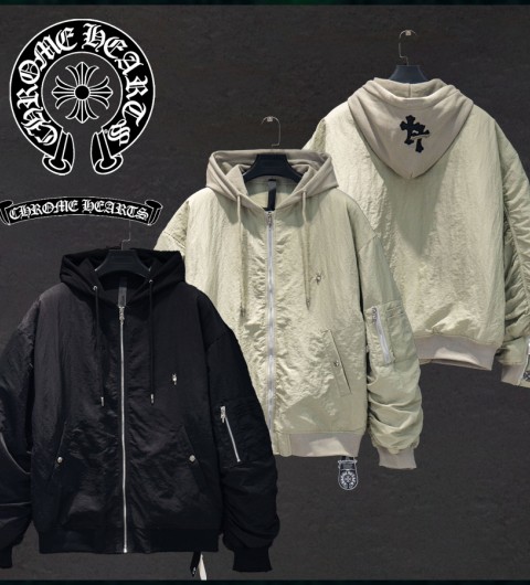 크롬하츠 크로스 래더패치 MA1 후드 패딩 자켓 - 2 Color