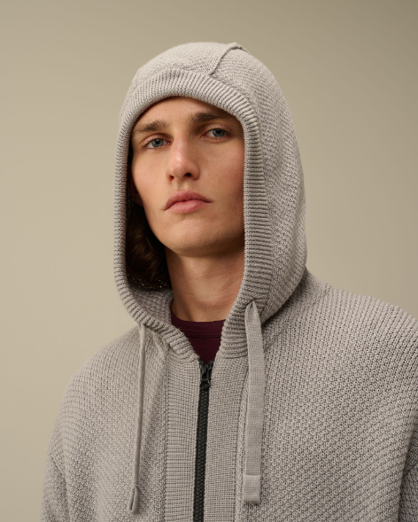 씨피컴퍼니 울 니트 후드 집업 니트 - 2 Color