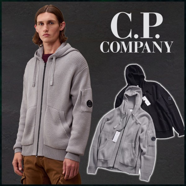 씨피컴퍼니 울 니트 후드 집업 니트 - 2 Color-레플리카 사이트 쇼핑몰