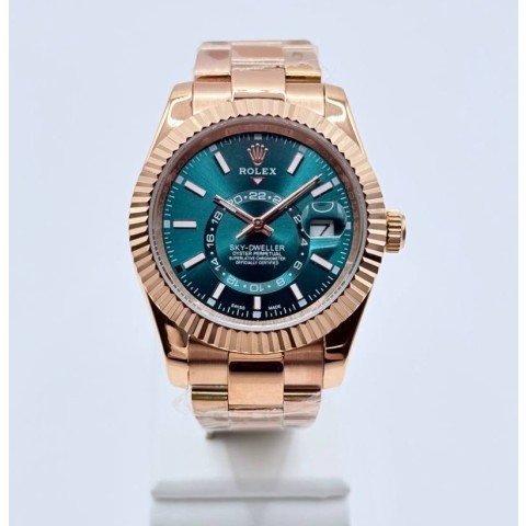 롤렉스 스카이드웰러 로즈골드 금통 블루그린다이얼 42mm(국내공장 AS가능)