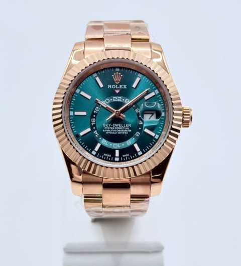 롤렉스 스카이드웰러 로즈골드 금통 블루그린다이얼 42mm(국내공장 AS가능)
