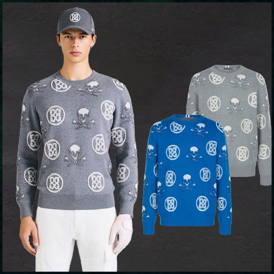 지포어 코튼 캐시미어 Skull&T's 자카드 스웨터 - 2 Color