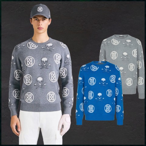 지포어 코튼 캐시미어 Skull&T's 자카드 스웨터 - 2 Color