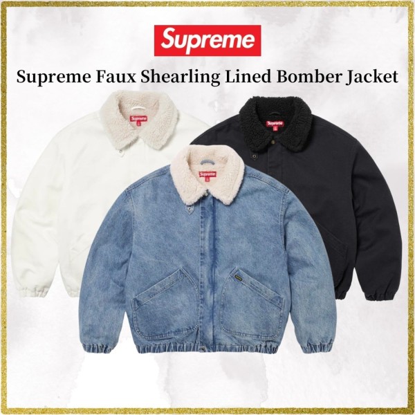 슈프림 포우 셔링 라인드 봄버 자켓 - 2 Color-레플리카 사이트 쇼핑몰