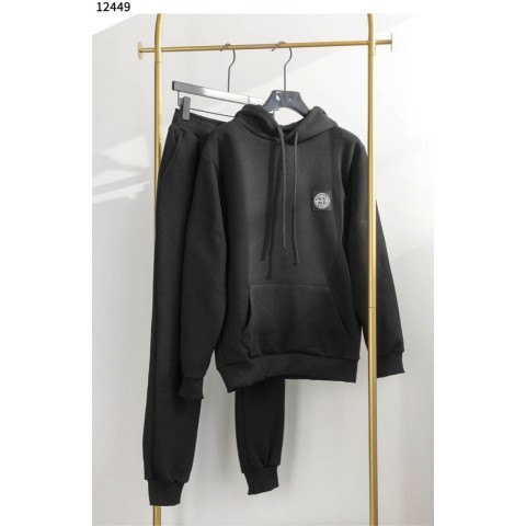 스톤아일랜드 라인 기모 후드티 조거팬츠 트레이닝 세트 - 2 Color