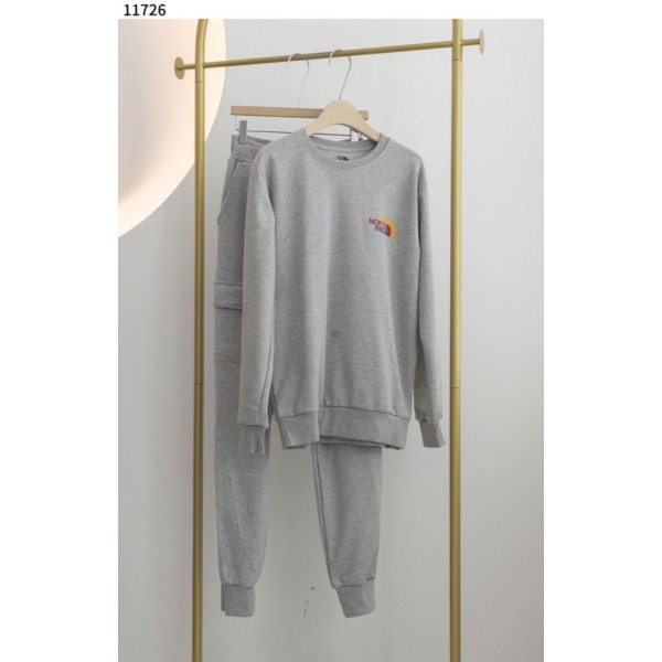 노스페이스 로고 맨투맨 밴딩 팬츠 기모 세트 - 2 Color-레플리카 사이트 쇼핑몰