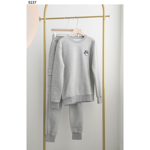 말본 포인트 라운드 맨투맨 조거팬츠 기모 트레이닝 세트 - 2 Color-레플리카 사이트 쇼핑몰