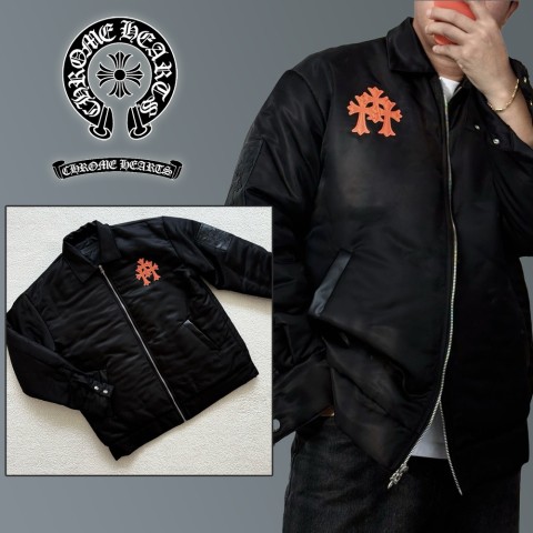 크롬하츠 트리플 로고 나일론 푸퍼 패딩