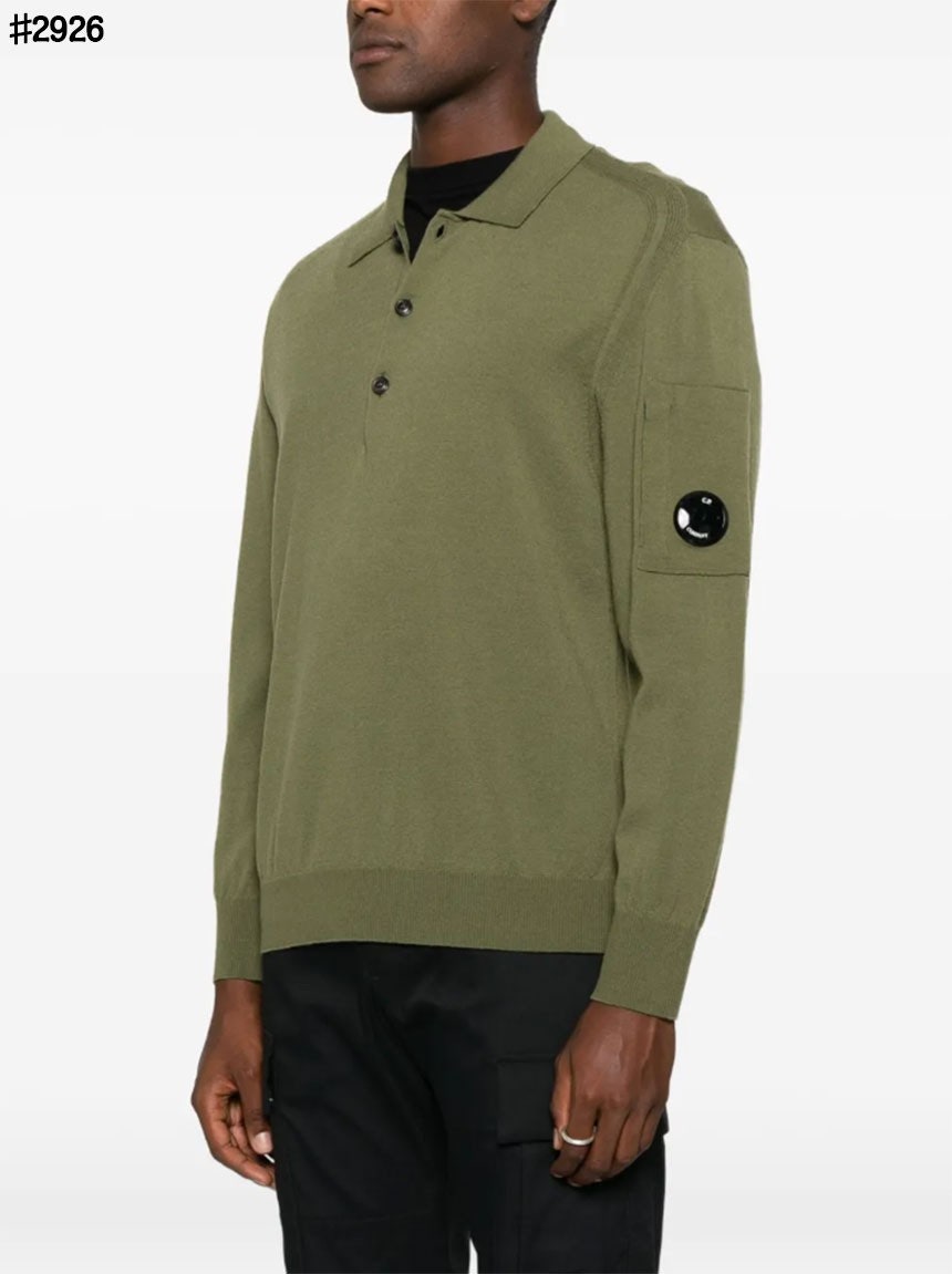 CP컴퍼니 렌즈 패치 메리노 울 니트 폴로 - 3 Color