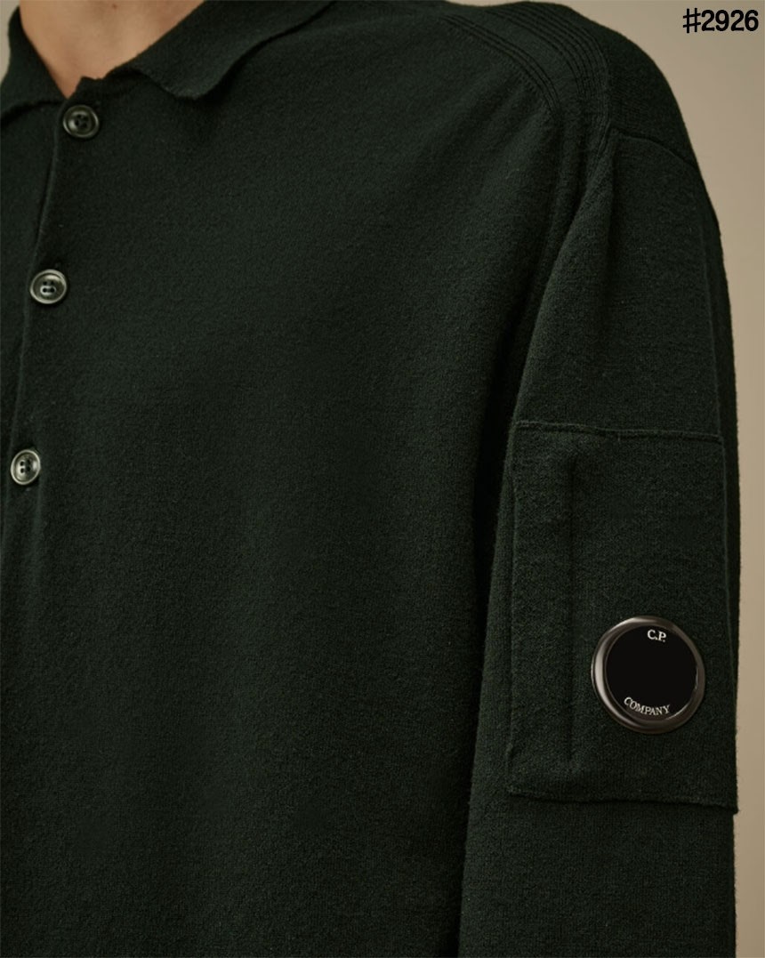 CP컴퍼니 렌즈 패치 메리노 울 니트 폴로 - 3 Color