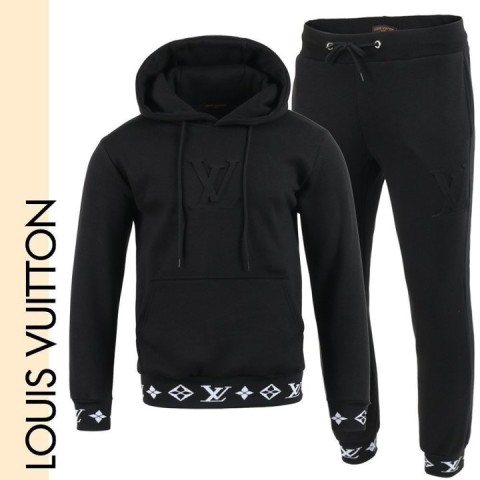 루이비통 엠보 로고 후드 셋업