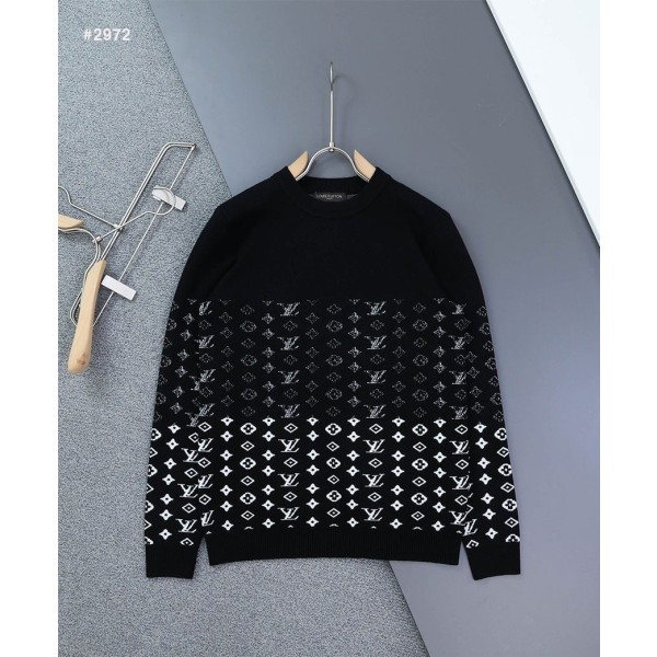 루이비통 그라데이션 화이트 모노그램 라운드 니트-레플리카 사이트 쇼핑몰