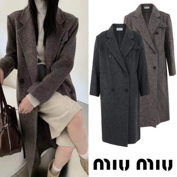 미우미우 더블버튼 캐시미어 핸드메이드 코트 (2color)-레플리카 사이트 쇼핑몰