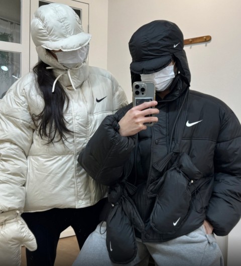 나이키 테크 윈터 이어 패딩 (모자+장갑+패딩세트) -2color-