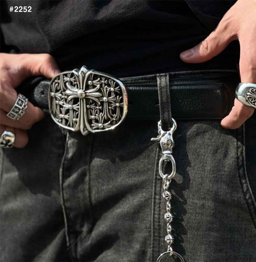 크롬하츠 세메터리 크로스 버클 벨트