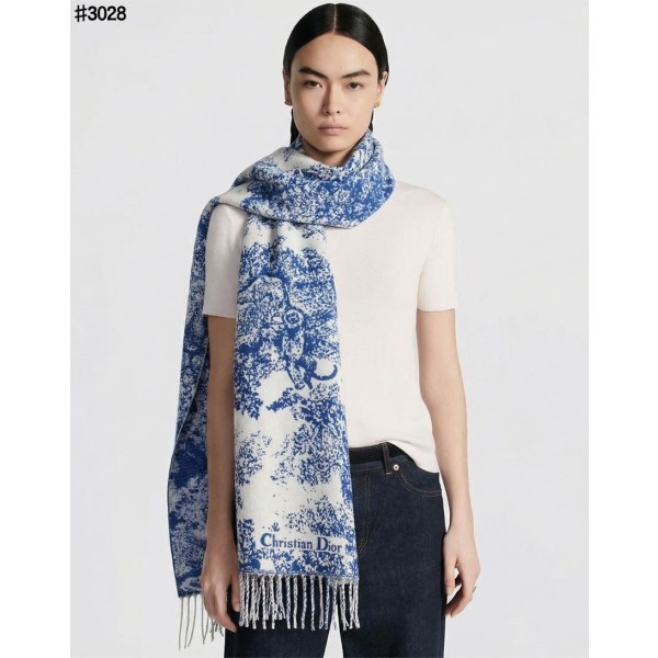 크리스찬 디올 Toile De Jouy 새비지 클래식 울 자카드 태슬 숄 머플러 - 2 Color-레플리카 사이트 쇼핑몰
