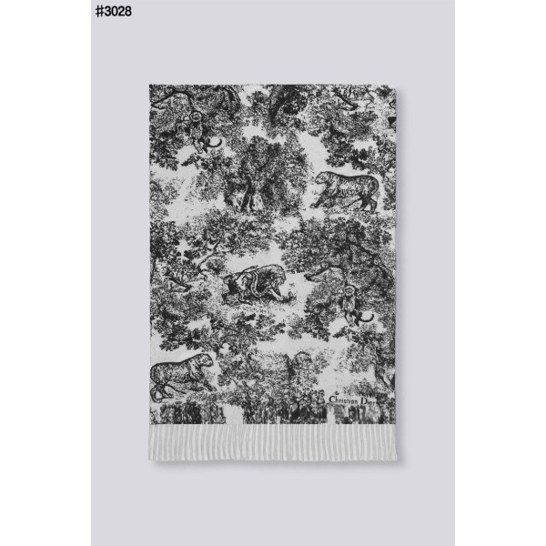 크리스찬 디올 Toile De Jouy 새비지 클래식 울 자카드 태슬 숄 머플러 - 2 Color-레플리카 사이트 쇼핑몰