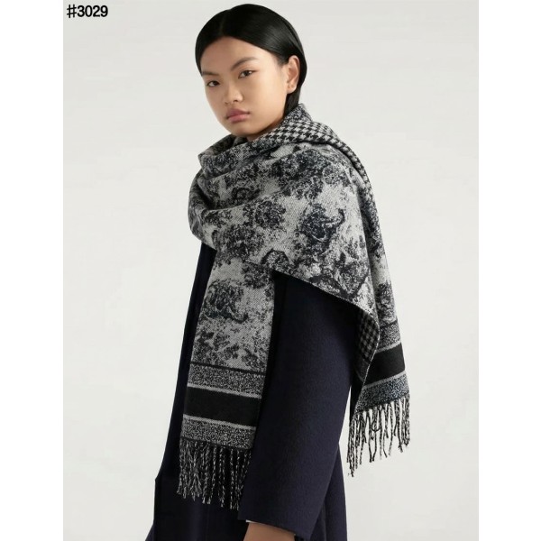 크리스찬 디올 Toile De Jouy 소바쥬 클래식 울 자카드 태슬 숄 머플러-레플리카 사이트 쇼핑몰