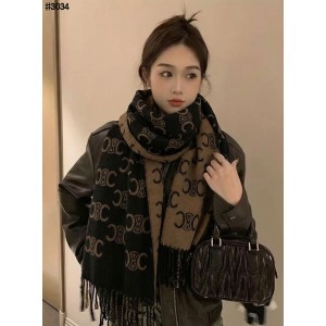 셀린느 트리옹프 울 자카드 태슬 숄 머플러 - 3 Color
