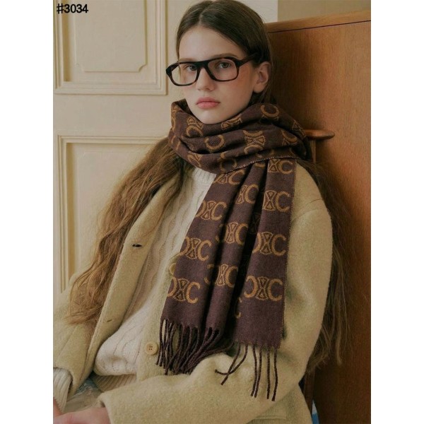 셀린느 트리옹프 울 자카드 태슬 숄 머플러 - 3 Color-레플리카 사이트 쇼핑몰